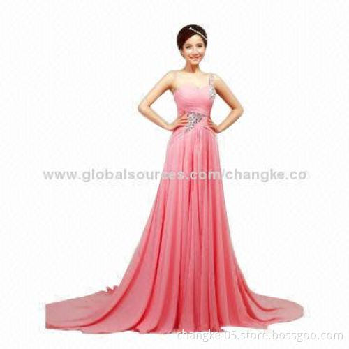 Evening dress, strapless, length to floor
